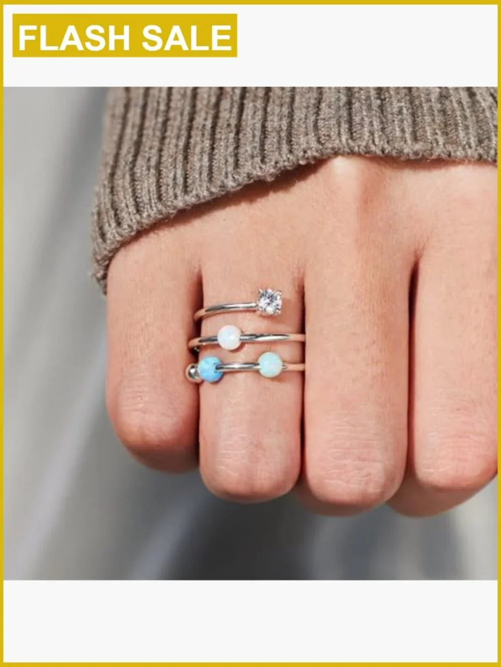 Spinner Anxiety Ring Adjustable Fidget Ring 925 Sterling Silver Gold Plated